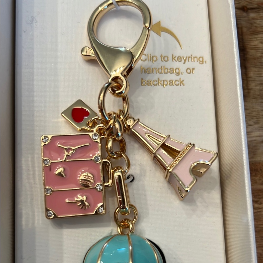 Piper K Bag Hot air Balloon Charm & Key Chain NWT - Picture 3 of 5